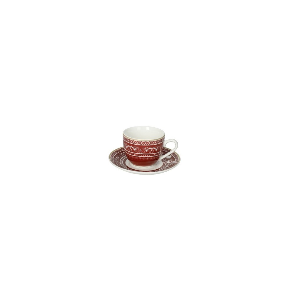 BRANDANI SET 2 TAZZINE CAFFE CON PIATTINO ROYAL RED